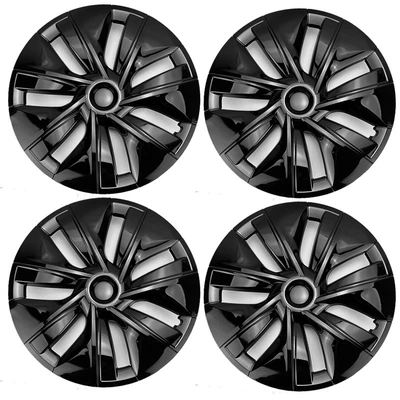 Hub cover, Cover 19-inch Full Edge Tire - 19y-old-style-edged-model-bright-black-white-label-set-of-4