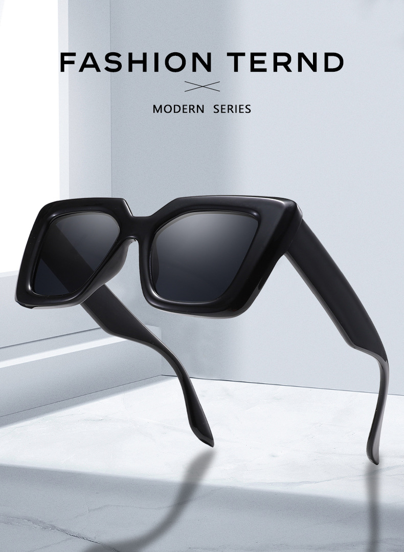 60g Weight Full Frame Glasses Structure Sunglasses Classification PC, UV400 Protection Lens Material Square Glasses Style Elegant Basic Solid Color PC UV400 Protection Square Full Frame Women's Sunglasses