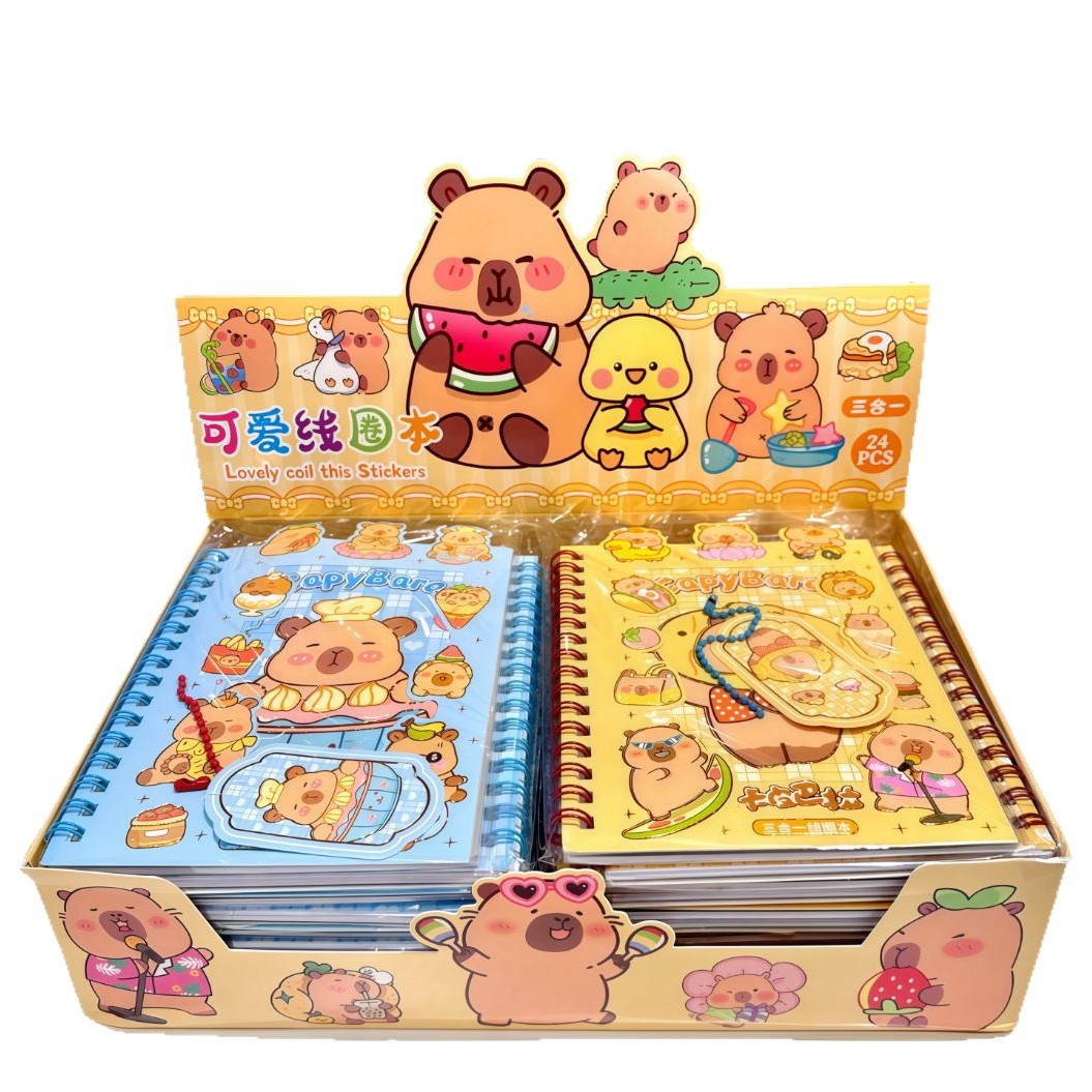 Libro de combinación de pegatinas de bobina de la cuenta de Kapibara 27 piezas de material Libro de libros de bricolaje para niños