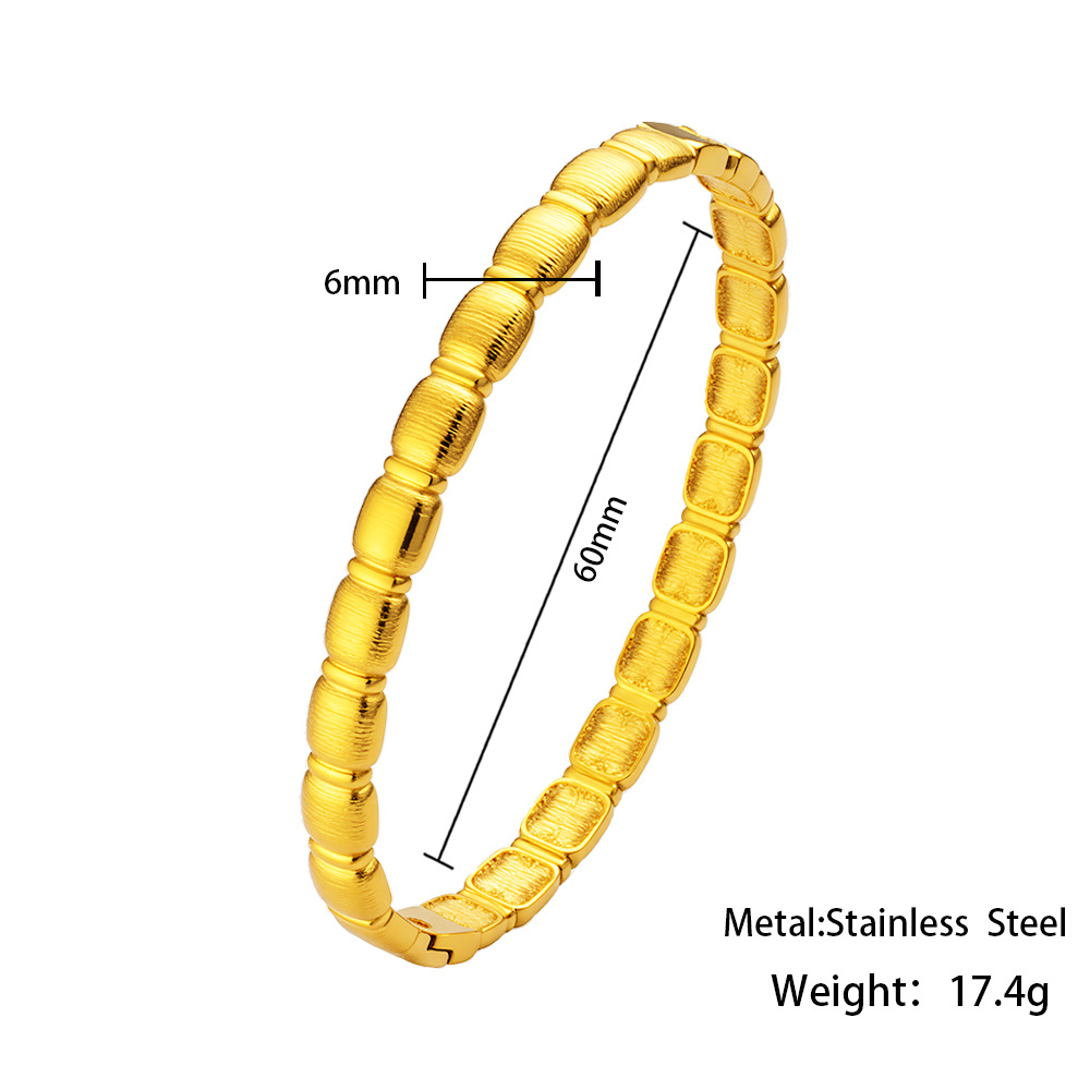 Titanium Steel Bamboo Style Bangle Micro Inlaid Simple Luxury Bracelet_voghion.com