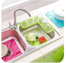 彩色组合厨房水槽沥水网 过滤垫子 洗碗槽杯子沥水垫
