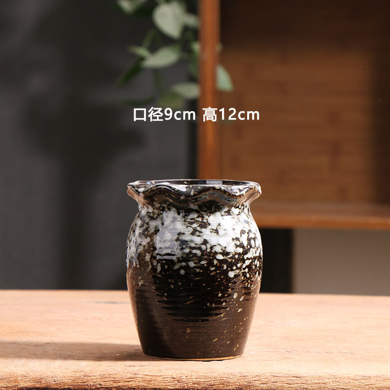 Esmalte de flores viejas pilas macetas de cerámica de carne especial balcón doméstico cerámica gruesa pequeña maceta de cerámica especial al por mayor