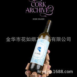 跨境红酒塞堆叠造型酒架 复古酒具风桌面收纳架