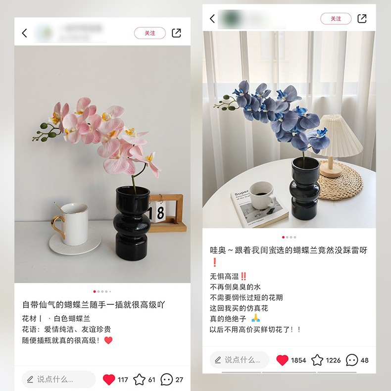 Orquídea de mariposa impresión 3D de 10 cabezas de impresión de flores falsas decoración de sala de estar de alta calidad decoración de flores secas