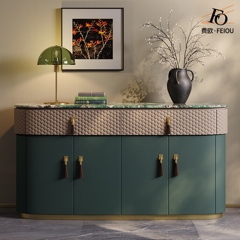 Light Luxury Sideboard Italian Post-Modern Mansion Marble Tv Cabinet Restaurant High-End Storage Entrance Shoe Cabinet