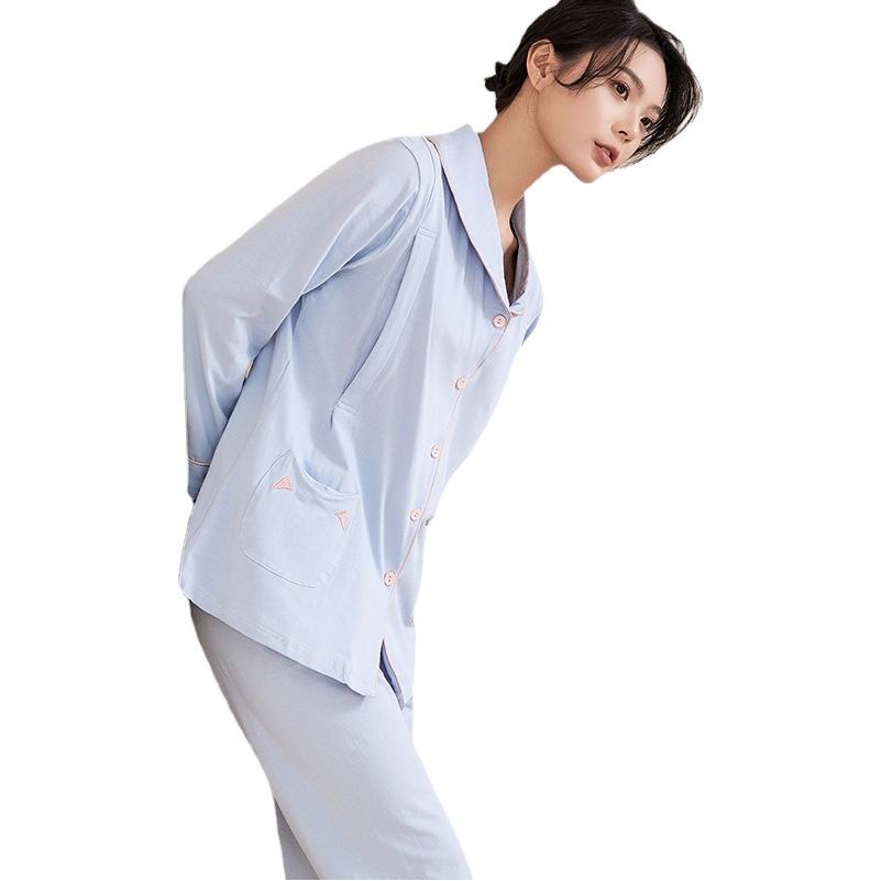 Maternity Lycra Cotton Breathable Sweat-Absorbent Postpartum Clothing, Suitable for Breastfeeding before and after Childbirth, Pajamas, Loungewear, Japanese and Korean Style