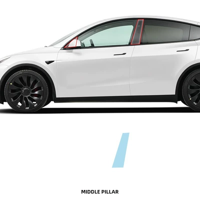 Car paint protective film: Custom-Made Invisible Car Cover - left-and-right-middle-columns-tpu-transparent-protective-film-20-24-tesla-modely