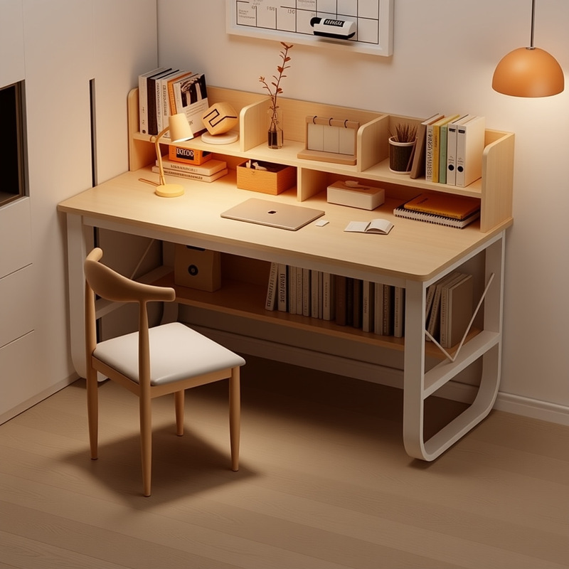 Computer Desk Bedroom Desktop Desk Bookshelf Integrated Table Simple Student Study Table Rental House Table
