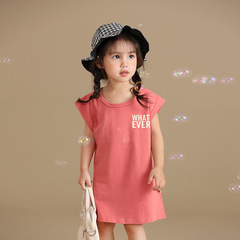 Girls' Dress Summer 2024 New Style Children's Dress Little Girl Loose Dress Children's T-Shirt Dress Girls' Dress Cotton 