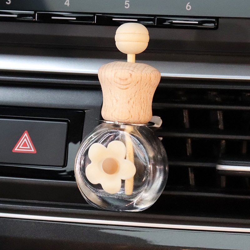 Fragancia de coche, líquido volátil, botella vacía, aceite esencial de aromaterapia autoinstalado, aire acondicionado, salida de aire, té blanco, fragancia ligera, dibujos animados duraderos, lindo