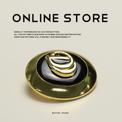 MOSN 小香歐美風字母D金屬紐扣粗花呢外套大衣黑金色西服裝飾扣子