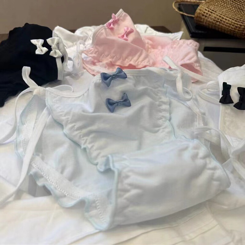 Beautiful pure desire Lolita maid free support straight underwear new low waist bow strap thong 300-F4