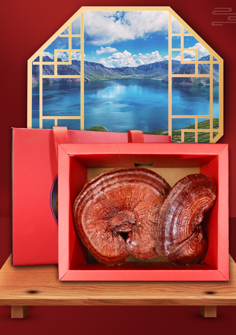 Northeast Reishi Mushroom Gift Box Dried Lingzhi Slices for Tea and Wine Soaking 200g overview