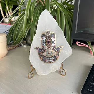 新款跨境热卖石膏法丽玛手摆件石膏原石打磨工艺品欧美办公摆件