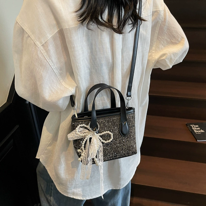 Summer denim small bag, fashionable handheld shoulder bag, city style