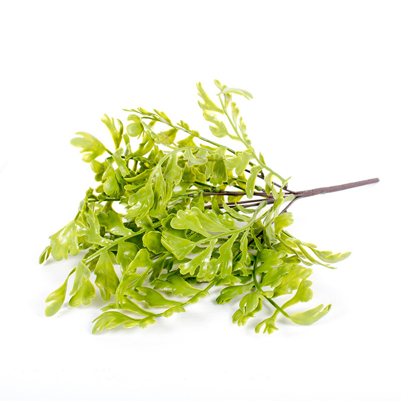 Plantas verdes falsas, decoración de paredes, hojas de plantas de simulación, arreglos florales de pared de fondo, 7 cabezas, lavanda de perilla