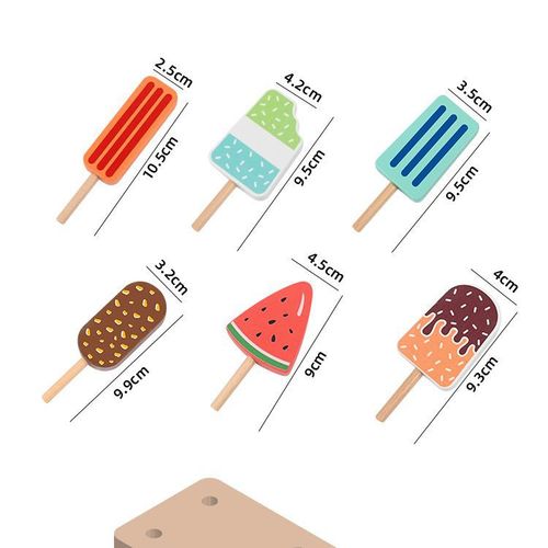 Direct selling new ins style children's wooden simulation ice cream set toys girls play house birthday gift toys