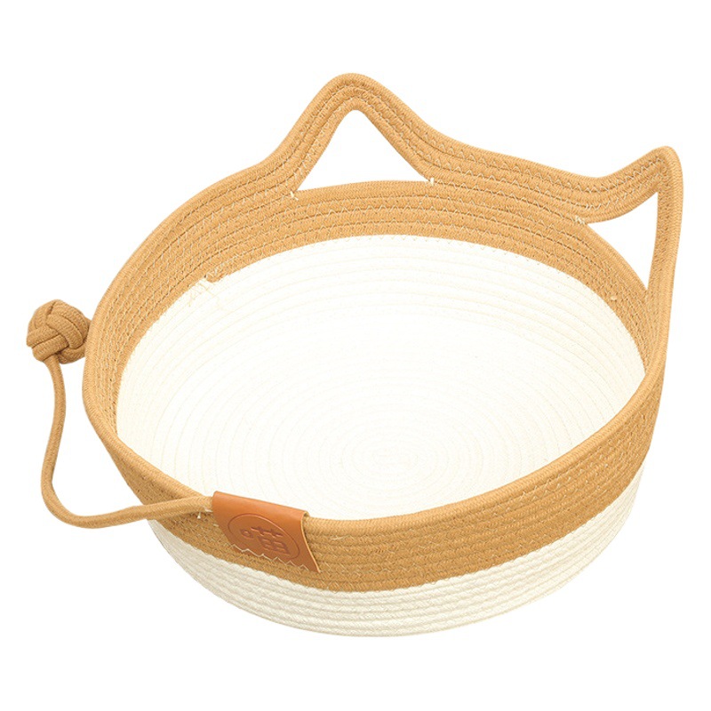 Pet cat nest rattan straw nest cat scratch board summer cool corn skin felt generation hair felt cat