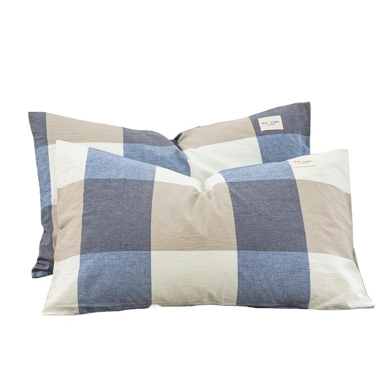 Fundas de almohada de algodón lavado de algodón puro Un par de 100 fundas de almohada de algodón Dormitorio de estudiantes Funda interior de núcleo de almohada doble individual