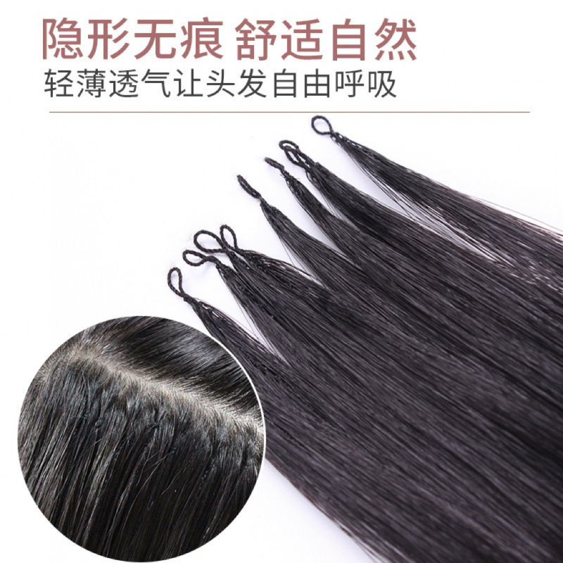 新品第二世代フェザーヘアエクステンション、本物の髪、第三世代フェザーオリジナルブレイドヘア、シームレスヘアエクステンション、本物の髪、再利用可能|undefined