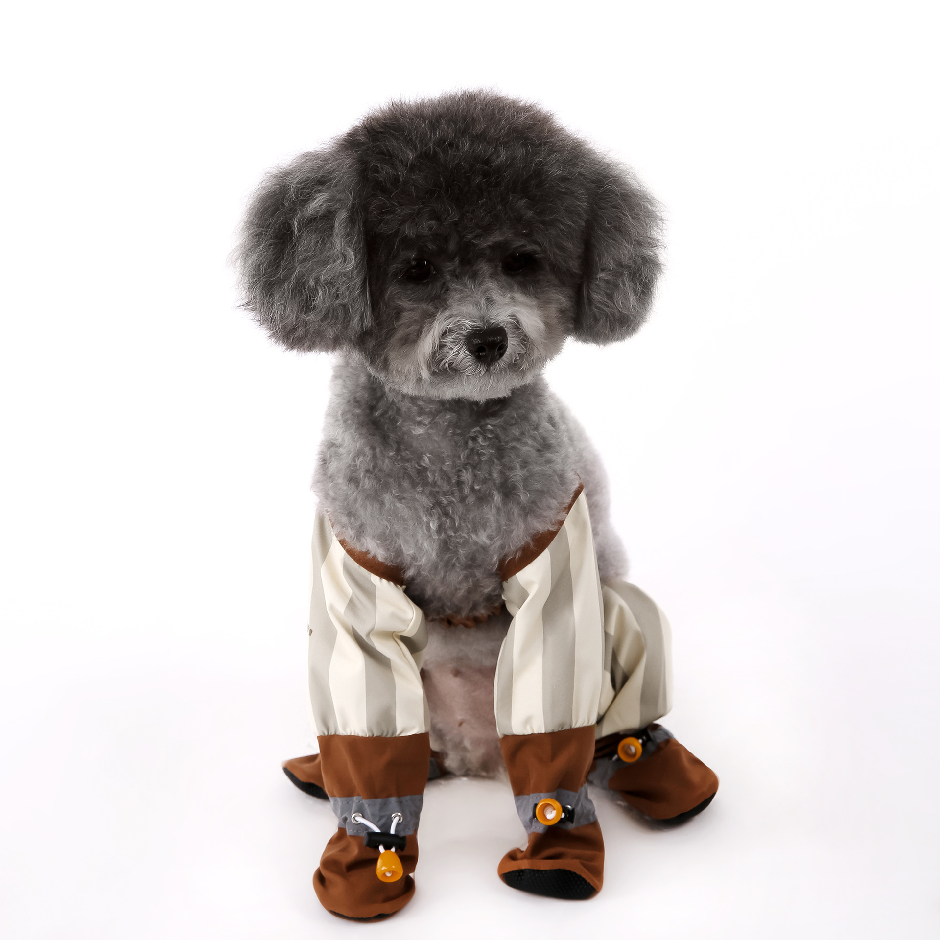 Autumn and Winter Dustproof Pants for Dogs, Foot-Covering, Melard Bear Style, Waterproof and Dirt-Resistant, Small Dog Walking Clothes, Pet Dog Clothing