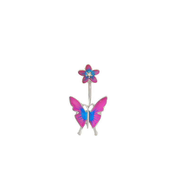 Creative Butterfly Umbilical Nail Dripping Oil Umbilical Button Piercing Jewelry display picture 5