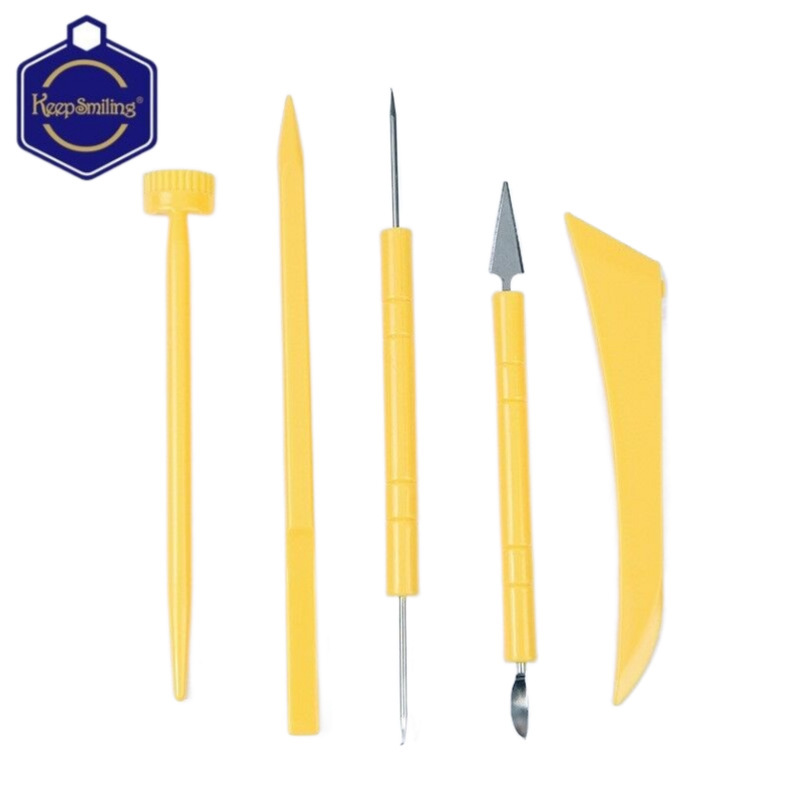 3D Colored Clay Sculpture Clay Sculpture Knife Stainless Steel 5 Yellow Set Pottery Clay Sculpture Tools Factory Direct Sale