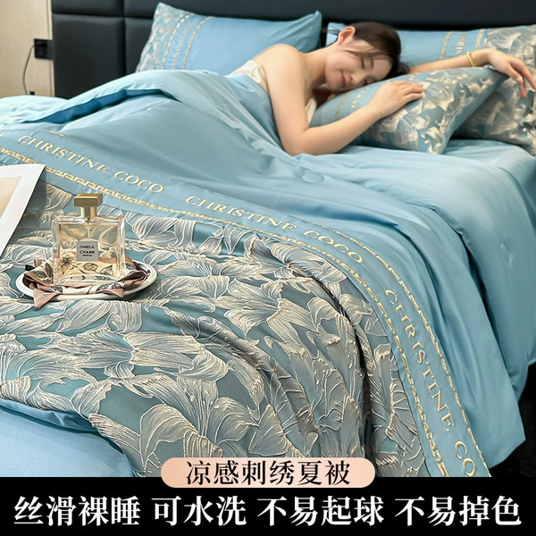 Spring Collection Summer Quilt-Lily-Light Stone Blue