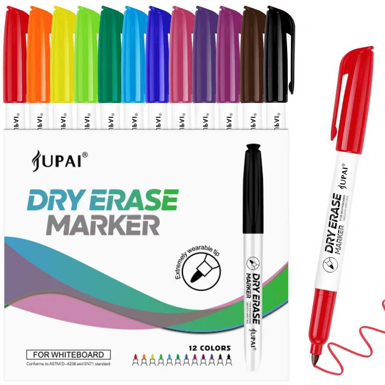 Bolígrafo de pizarra de color conjunto de escritura de escritura de pizarra de escritura suave sin tinta borrable al por mayor