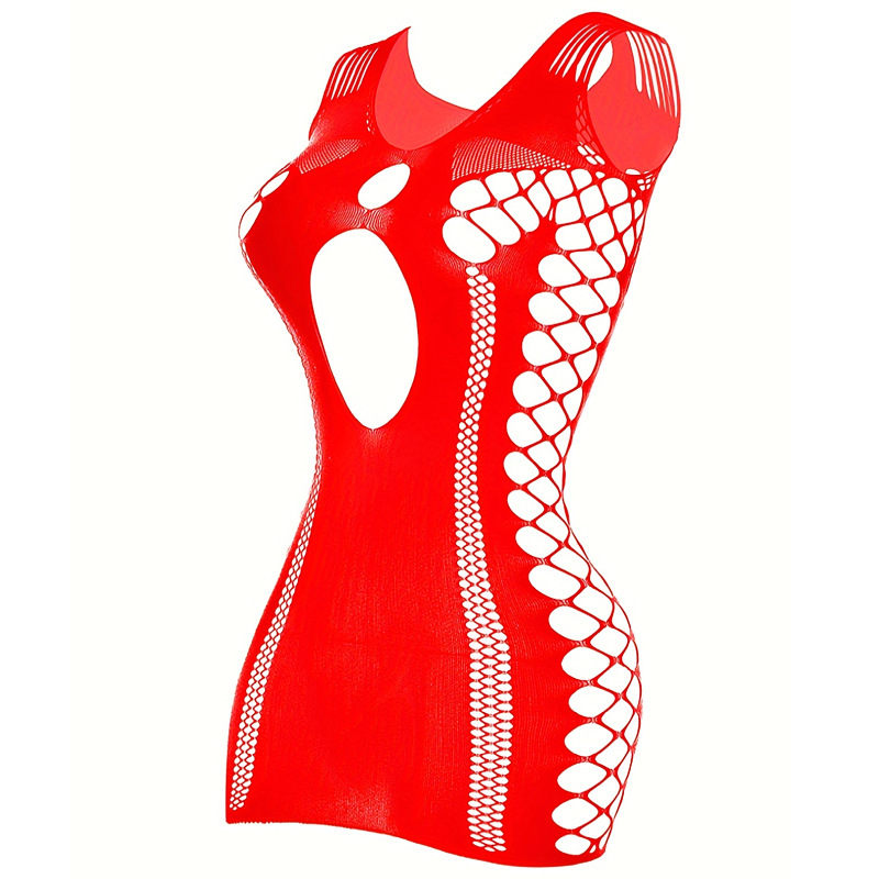 Lencería sexy Yue Die, estilo europeo y americano, vestido ajustado para citas, vestido de malla de una pieza con jacquard seductor para mujer, 3342 image 7