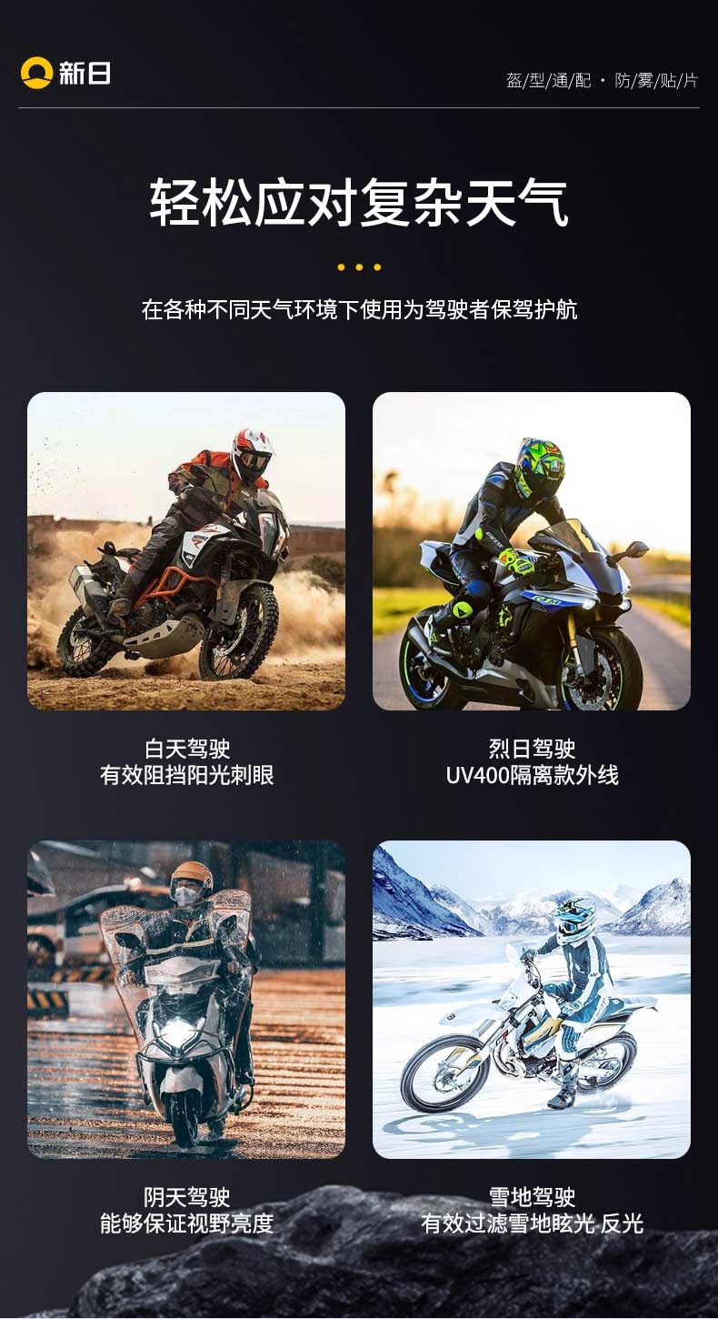 Suitable for Xinri universal helmet lens anti-fog film, high-definition motorcycle full-face and half-face helmet anti-fog protective film