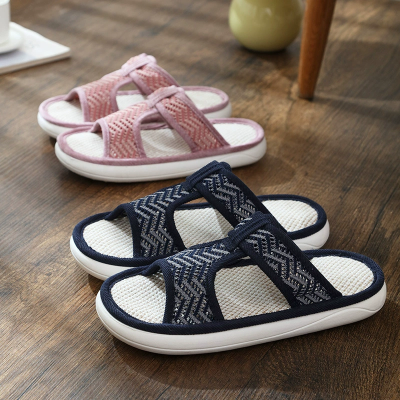 Японские бесшумные льняные тапочки летом впитывают пот