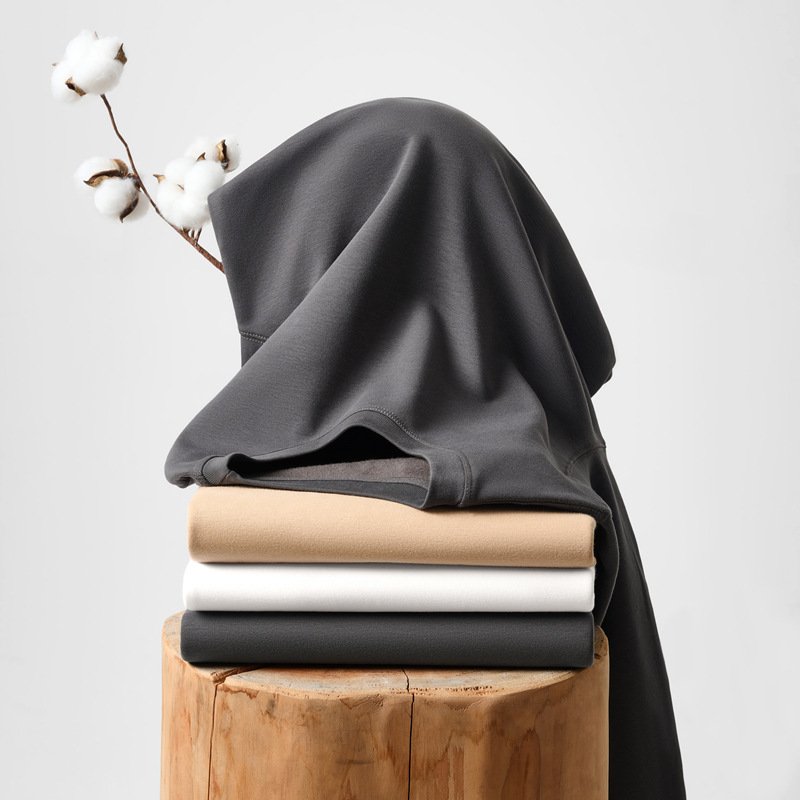 280g热力绒圆领卫衣男秋冬新款加绒保暖长袖t恤男女同款纯色上衣