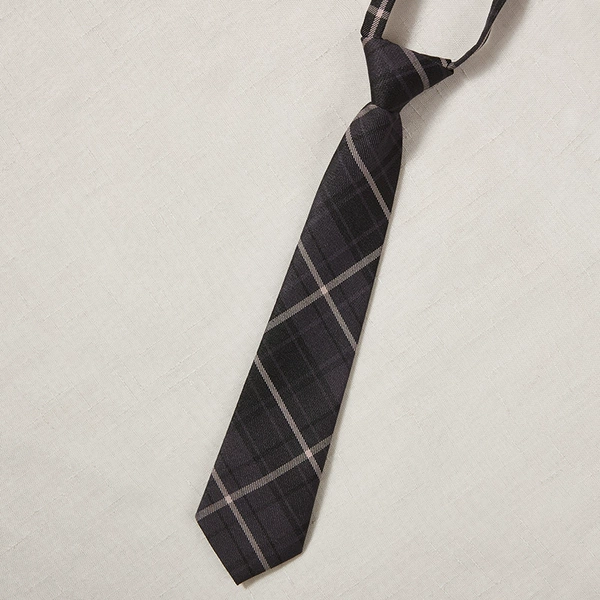 Black and gray checkered h tie
