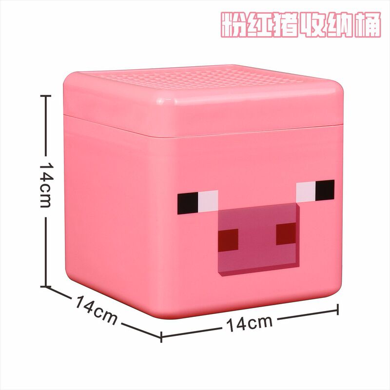 Minecraft Themed Creeper Magnetic Block Storage Box Building Block Storage Bin Space-Saving with Lid