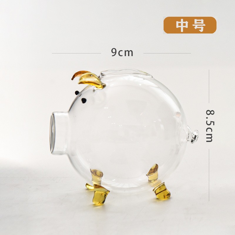Vidrio con alto contenido de borosilicato mini cuajando frijoles dorados alcancía olla de almacenamiento de frijoles dorados botella de deseos fabricante al por mayor