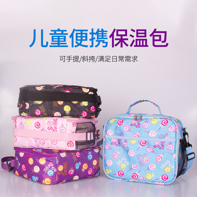 2025亚马逊新款印花保温袋防水牛津布保温包户外手提便当午餐包