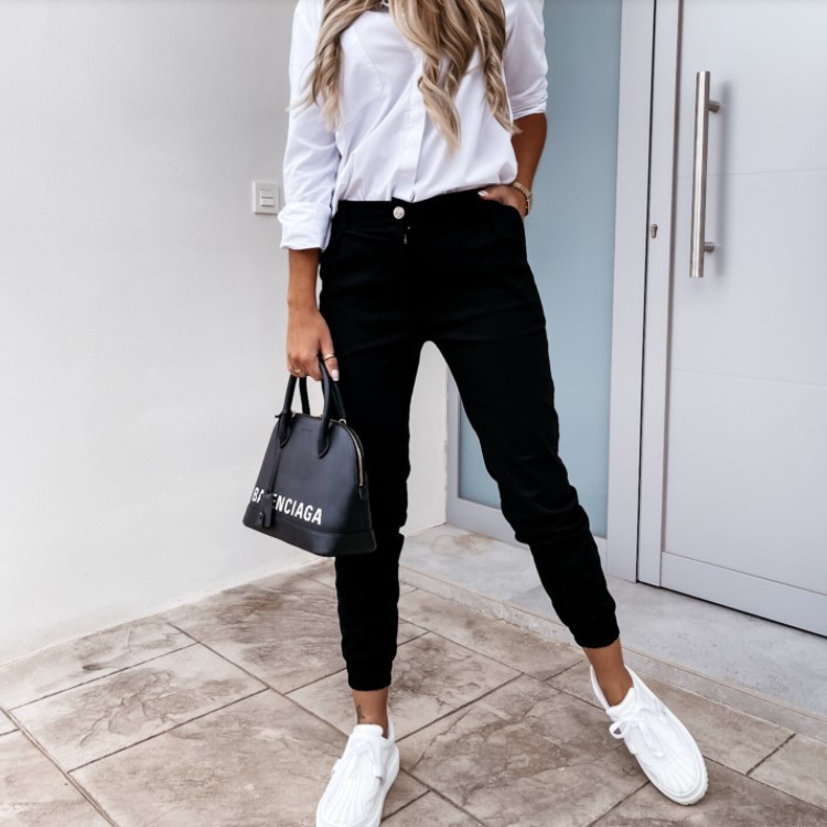 Femmes Du Quotidien Rue Décontractée Style Simple Couleur Unie Longueur De La Cheville Poche Pantalon De Jogging display picture 5