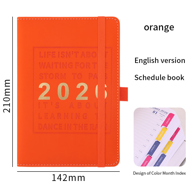 Plan transfronterizo exclusivo para 2025 Versión en inglés Libro de horarios a5 Cuaderno Libro de calendario de superficie dura Manual de eficiencia
