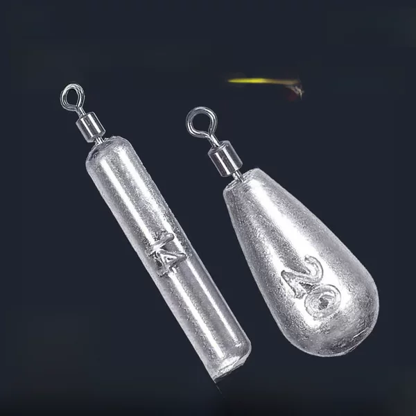 Wholesale 8-word swivel water drop lead column-shaped sea fishing wild fishing lead pendant Sea Pole not easy to hang bottom free fishing group lead pendant
