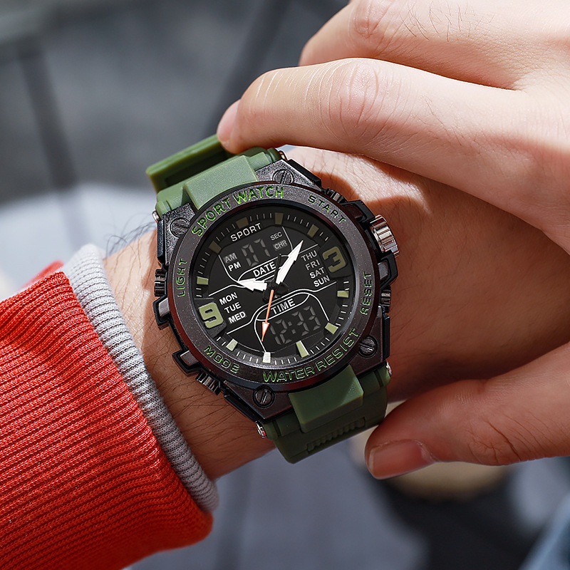 Multi-functional luminous alarm clock sports watch trend waterproof electronic watch men's teenagers junior high school Senior high school students