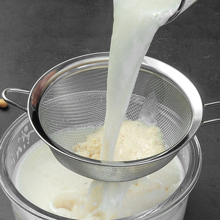 Stainless Steel Colander Soy Milk Filter Juice Sesame Sieve Household Kitchen Noodle Scoop Ultra-Fine Flour Sieve