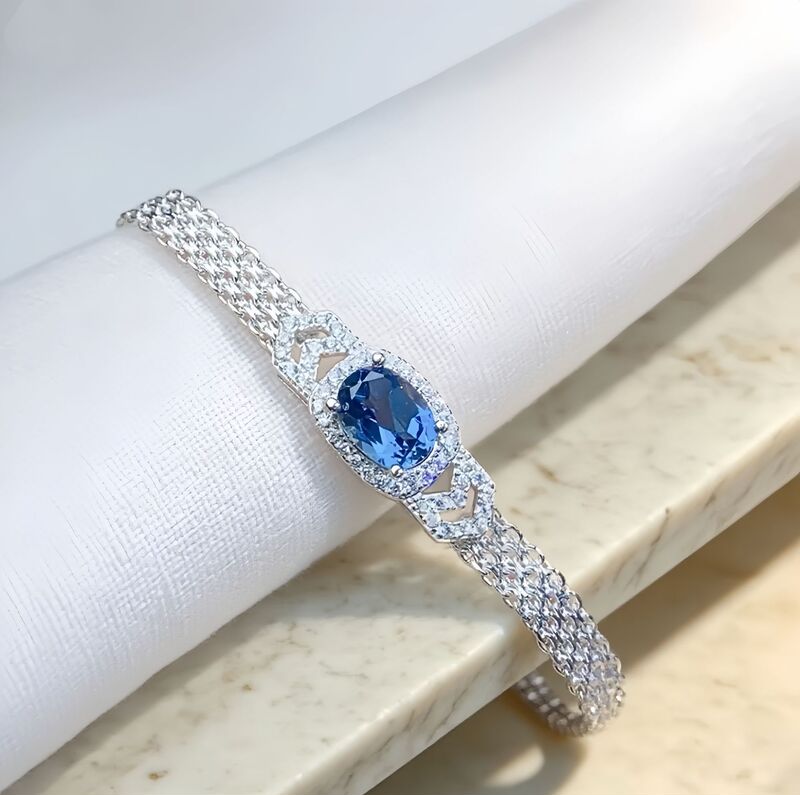 Cross-Border Exclusive Supply of Natural Topaz S925 Bracelet 6*8mm Jewelry Bracelet Women's Jewelry Factory Wholesale