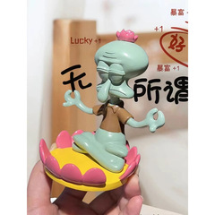 章鱼哥手机支架海绵宝宝莲花宝座平板架子桌面可爱树脂摆件礼物