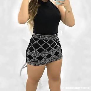 in stock LPU1197 cross-border e-commerce independent station European and American women's hot drilling tight dress