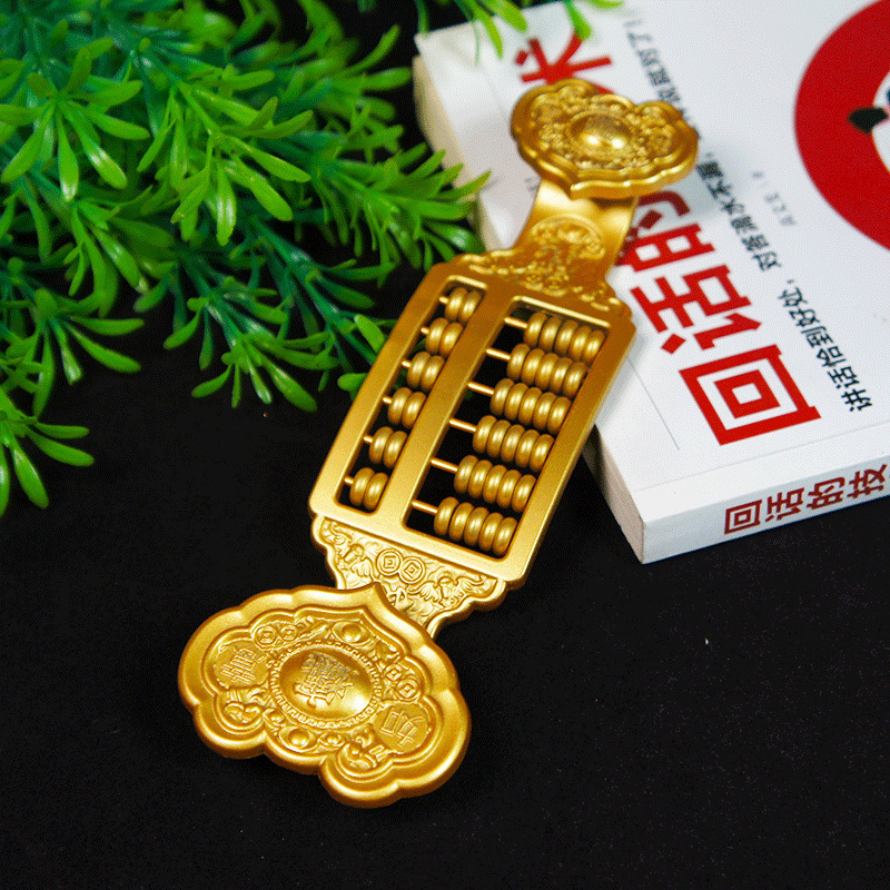 新年の新型そろばん模型招財亜鉛合金金メッキダイヤモンド金金色大気中国風家庭装飾品|undefined