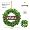 Customized hemp rope+hook simulation plant flower ring cross -border home doors and windows hanging decoration simulation green plant fake flower ring