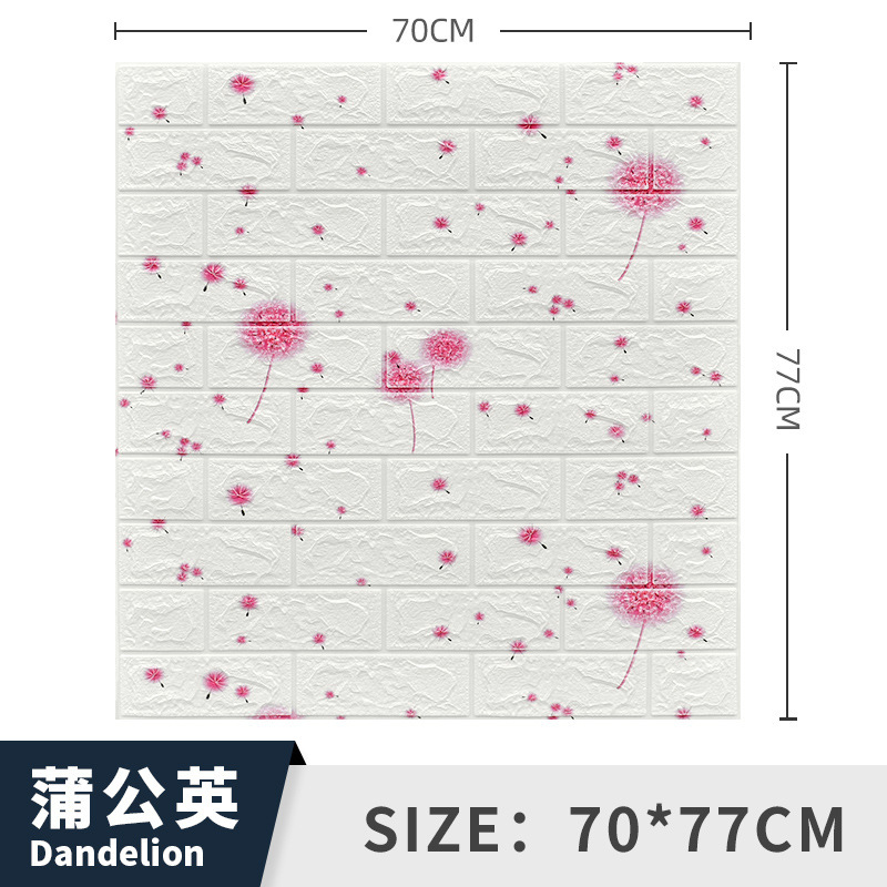 Espuma 3D tridimensional pegatinas de pared papel pintado autoadhesivo al por mayor anti-colisión bolsa suave decorativo papel pintado de pared impermeable