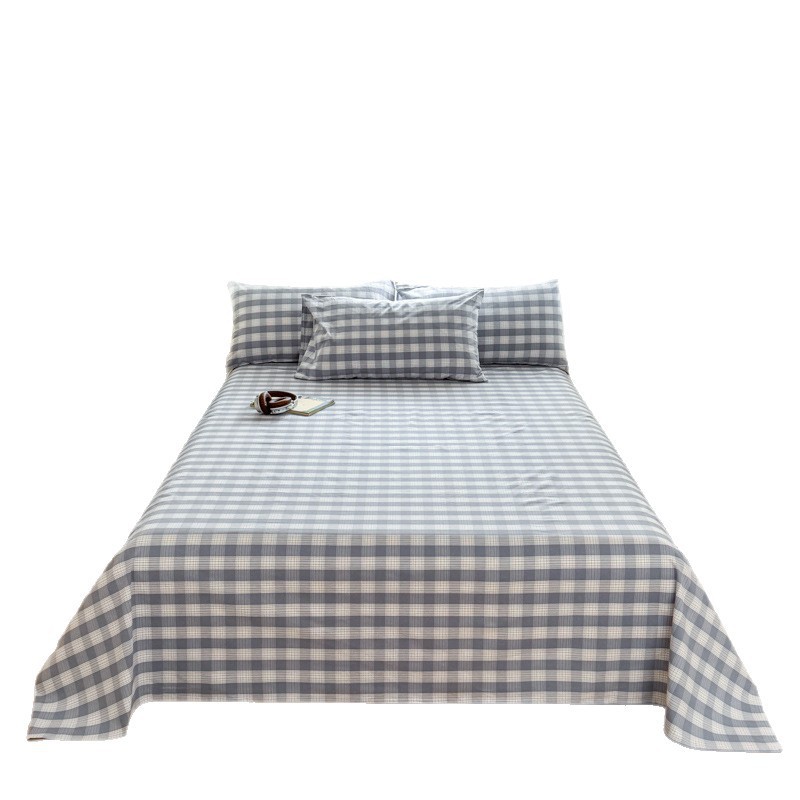 Sábana gruesa de algodón crudo de una sola pieza, juego de tres piezas de sábana individual y funda de almohada de algodón original para dormitorio de estudiantes de verano, nuevo modelo 2025.