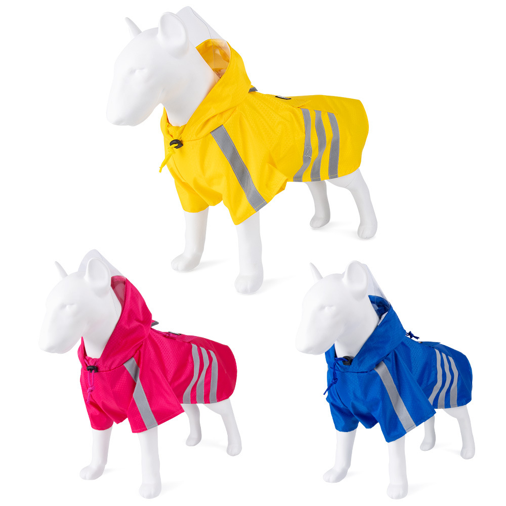Impermeable con Capucha para Mascotas de Poliéster, Reflectante, para Perros